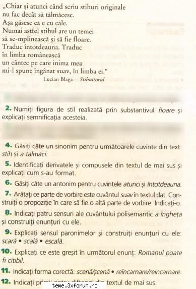 Tema 19 - vocabular, fonetica, stilistica - Rezolvă testul următor. La - EVALUAREA NATIONALA 2011