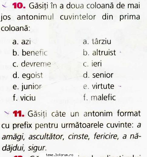 Tema 25 - antonime - EVALUAREA NATIONALA 2011