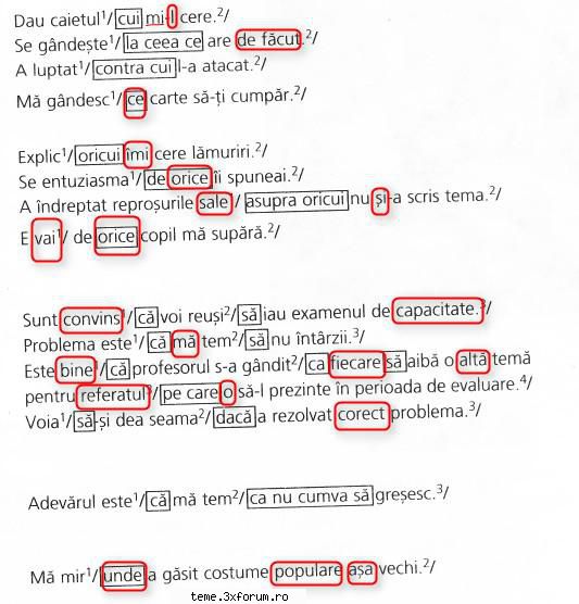 Valori morfologice si sintactice ale cuvintelor - Indicaţi valoarea - EVALUAREA NATIONALA 2011